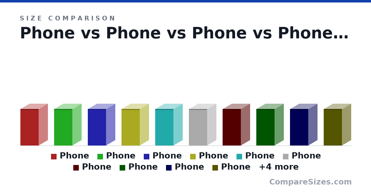 Size comparison of Phone (2 × 1 × 1 nm), Phone (2 × 1 × 1 nm), Phone (2 × 1 × 1 nm), Phone (2 × 1 × 1 nm), Phone (2 × 1 × 1 nm), Phone (2 × 1 × 1 nm), and 8 more, drawn to scale